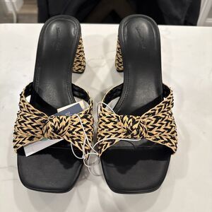 Women's Aaliyah Raffia Knot Sandal Heels - Universal Thread Black Size 9.5